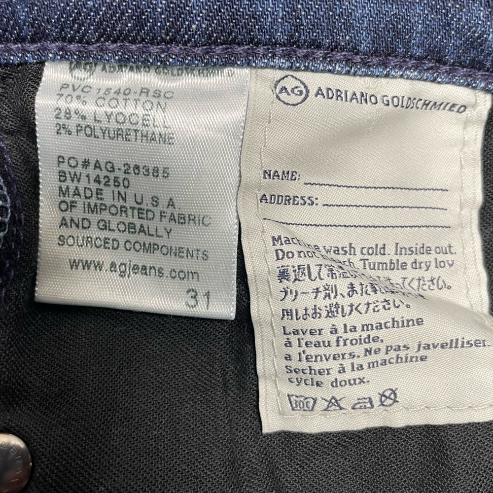 AG Adriano Goldschmied Women’s 31 The Stevie Cuff Slim Straight Jeans in EUC - Picture 11 of 14